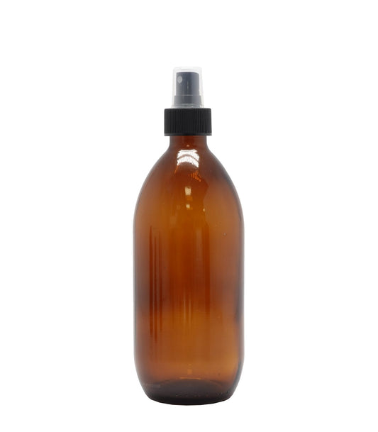 Product image of Amber Glass Generic Bottle With Black Atomiser/Mist Spray (28mm Neck)
